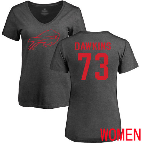 NFL Women Buffalo Bills #73 Dion Dawkins Ash One Color T Shirt